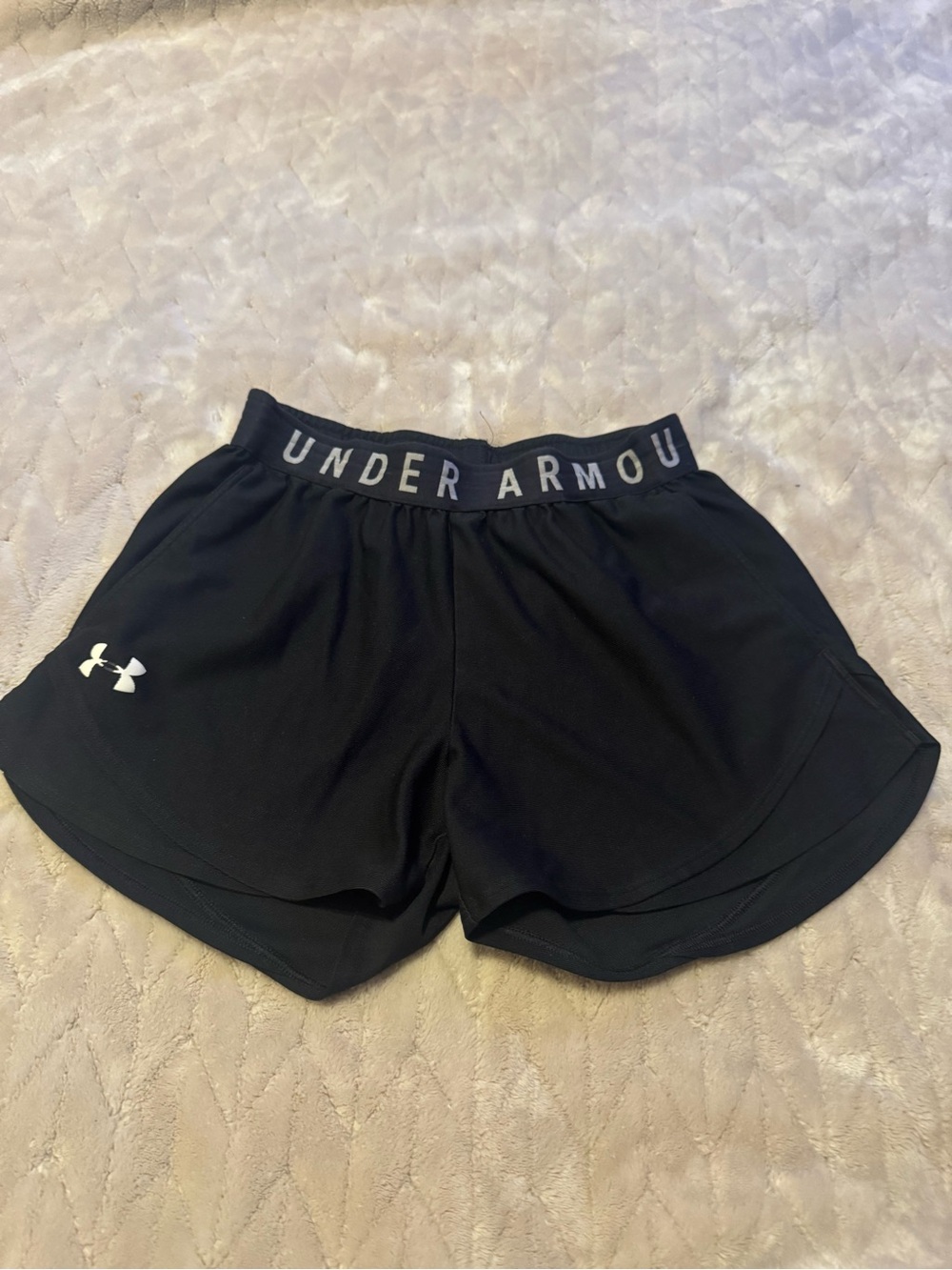 Under Armour Black Women's Athletic Running Shorts with Logo Waistband